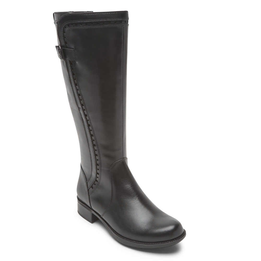 Rockport Womens Copley Waterproof Tall - Boots Black - VPK937508